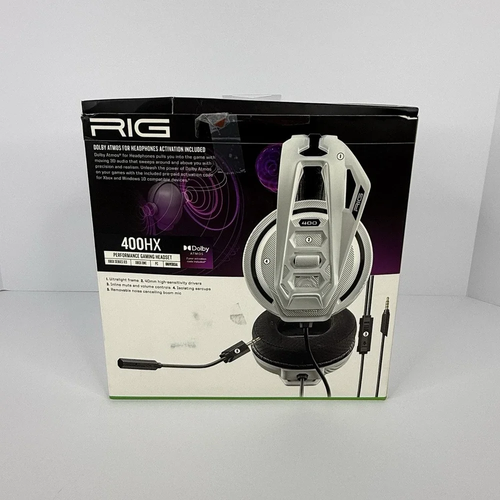 Nacon Rig Xbox 400HX Wired Performance Gaming Headset White New Damaged Box